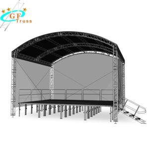 Heavy Duty 520*760mm Lighting Aluminum Roof Truss System Curved