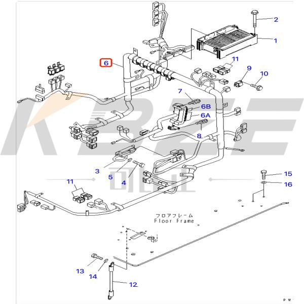 KOMATSU 20Y0631110 20Y-06-31110 OLD MODEL INTERNAL WIRING FOR PC200-7 PC210-7 PC220-7 PC230-7