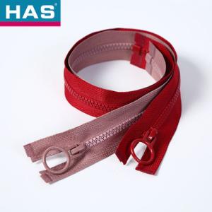 Smooth Plastic Zippers Open End / Closed End Red Invisible Zipper