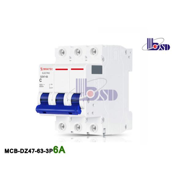 Buy 6 Amp 3p Circuit Breaker / Shockproof Plastic Electrical Circuit Breaker at wholesale prices