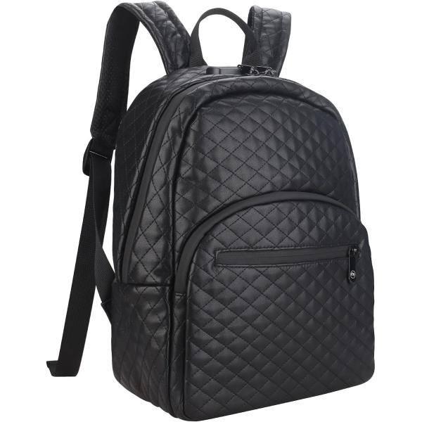 Large Capacity Black PU Waterproof Custom Travel Smell Proof Bag For Men with Lock