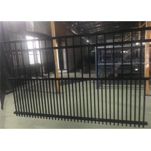 Steel fence 2100mmx2400mm Panels Stain Black Interpon Powder Rail 40mm and 50mm