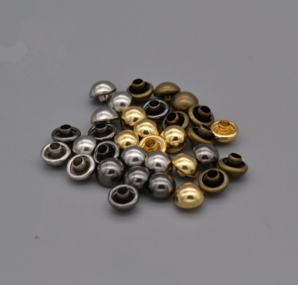 7mm silver/gold/brass.. 2017 new fashion high quality Metal Leather Belt double 8/6/5mm mushroom cap rivet