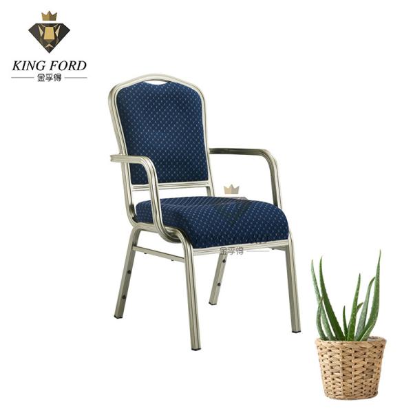 Buy 6cm Seat Stackable Padded Chairs With Arms Environmentally Paint at wholesale prices