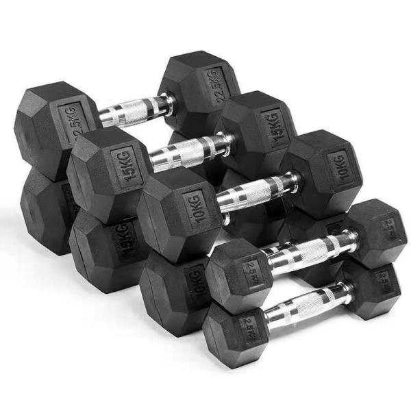 WHOLESALE Free Weight Rubber Hex Dumbbells Set Pair Hexagonal Dumbbell for
