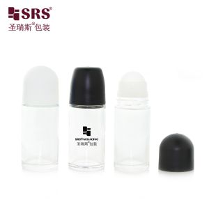 BLPG-C 60ml Clear Transparent Empty Glass Roll On Deodorant Gel Bottle With Logo