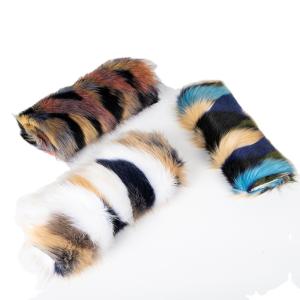 Quality Multicolored Jacquard Artificial Fur Fabric for Sexy Beauty Clothing and Winter Wear for sale