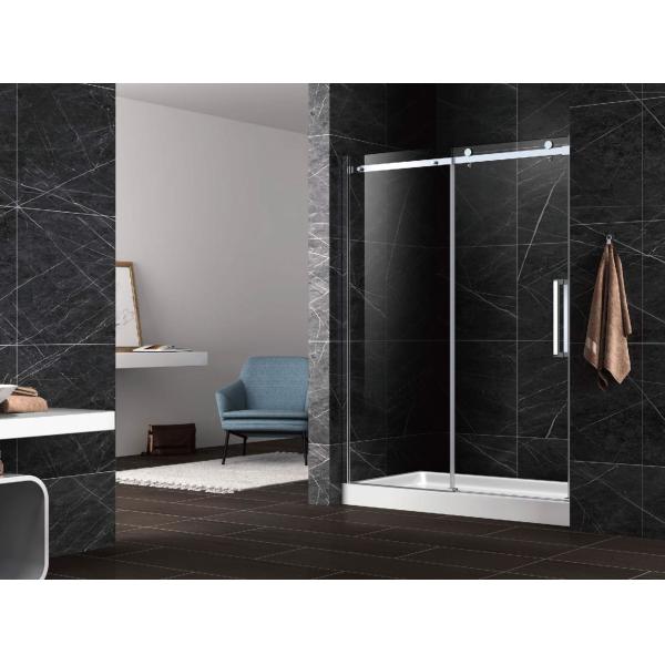 Sliding shower door with flat sliding stainless steel 304 rail shower enclosure