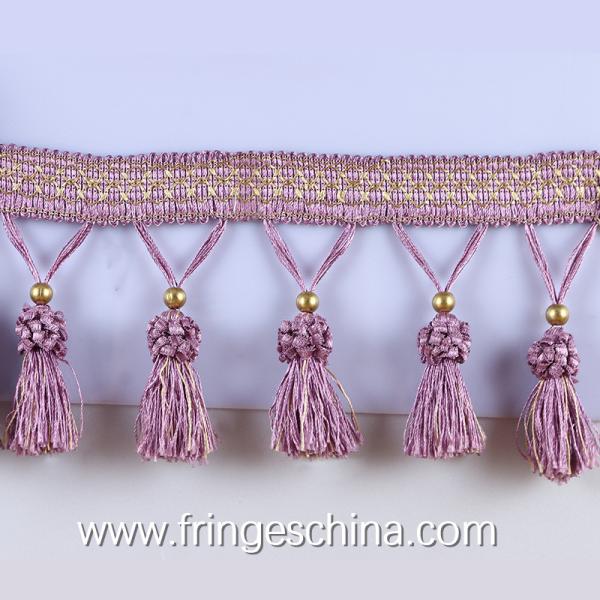 Handmade fashionable chain beads lace tassels fringes for curtain/sofa/pillow decoration