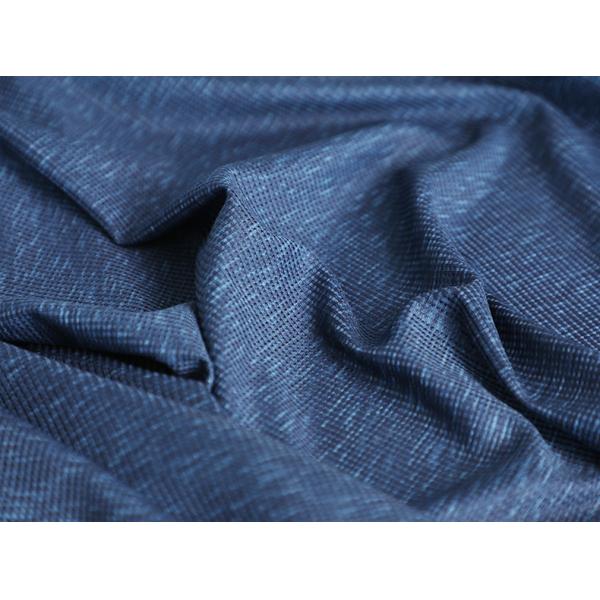 Blue Cationic Polyester Single Jersey Fabric Spandex Waffle Knit