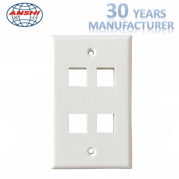 Buy Wall Socket Network Cable Faceplate ABS Material Us Type With Four Port OEM at wholesale prices