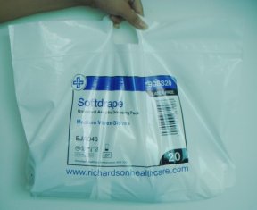 Gravure Printing Plastic Coloured Patch Handle Ziplock Bag
