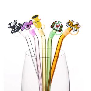 Non-toxic Different Material Size Straw / Sippy Topper charms silicone straw