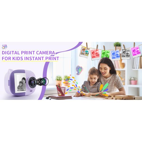 Rongta Instant Print Camera for Kids, Children Portable Camara Toy Birthday Gifts, Kids Toys, 2.4 Inch Screen Kid Digital Camera for Girls Boys