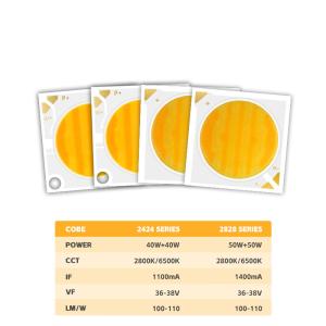 COB LED Chip 2800k / 6500k CCT High CRI RA95 COB LED Chips R21mm 40W+40W 100