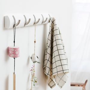 Heavy Duty Coat and Hat Hook Rail Wall Hooks Durable Bamboo Robe Rack