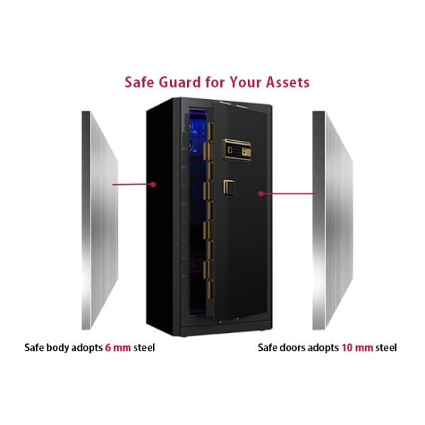 Steel Jewelry Safe Box Biometric Fingerprint Lock Watch Winder Safe Double Rows Bolts