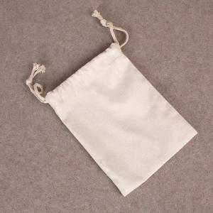Fashionable Large Canvas Drawstring Bags , Handmade White Canvas Drawstring Bags