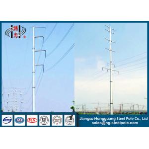 Quality Q235 Waterproof HDG Electrical Power Transmission Poles Conical , Round for sale