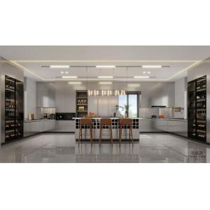 Fadior U-Shaped Original Stainless Steel Color Kitchen Cabinet With Wine Storage