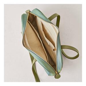 Green PU Shoulder Bag 35cm 21cm Nylon Tote Bag With Zipper