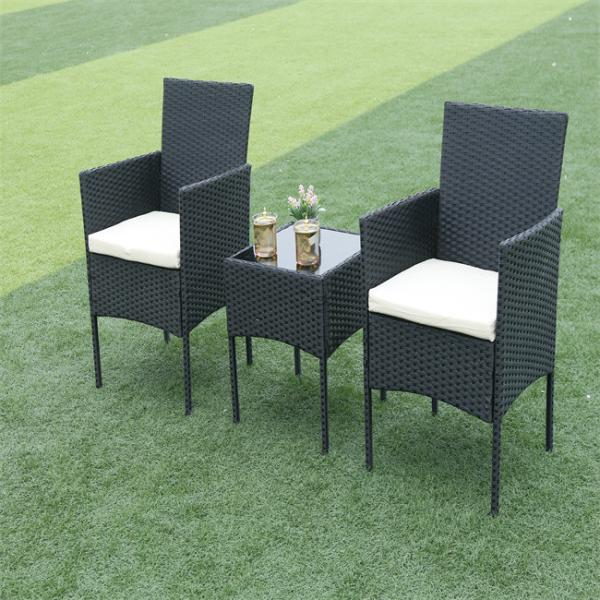 Outdoor Pool / Beach Rattan Coffee Table Chair Sets With Aluminum Frame Ottoman High Quality Outdoor Indoor Furniture