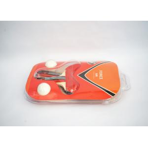 Line Handle Table Tennis Set 2 Bats With 2 White ABS Balls With Pimple In Rubber