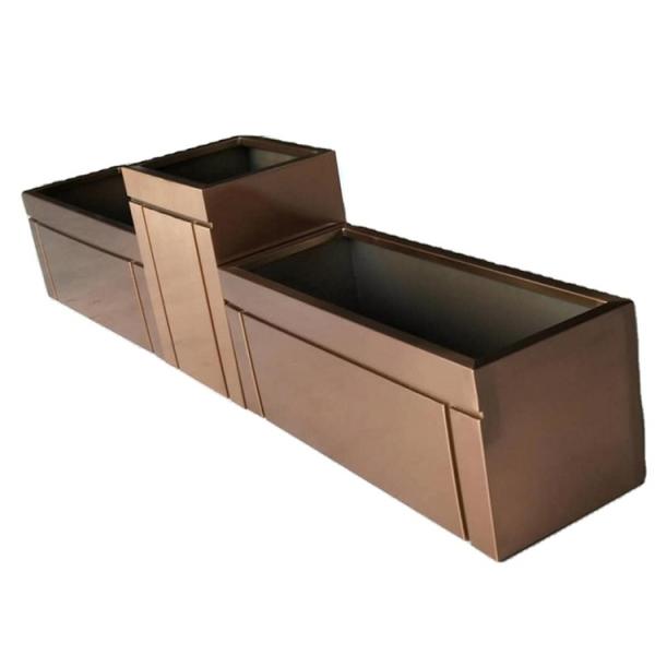 Modern gold outdoor luxury rectangle flower pot trunk