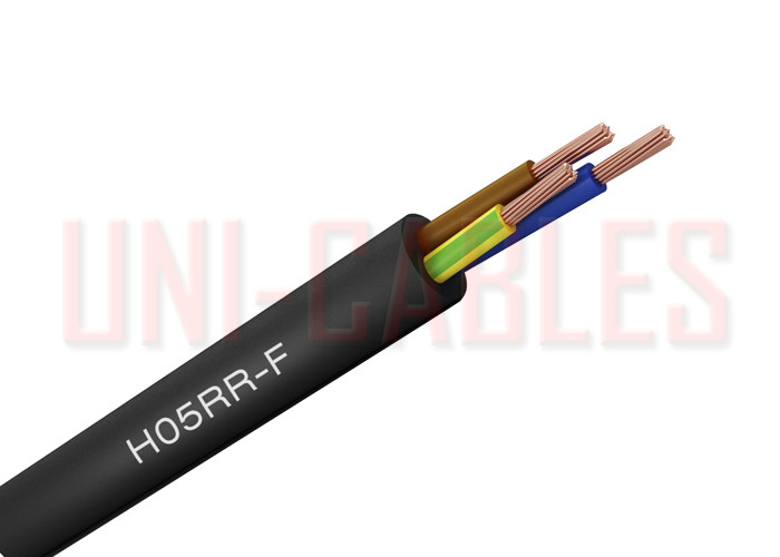 Quality VDE0282 2Core 0.6mm Copper Conductor Cable , H05RR - F Rubber Flexible Cable for sale
