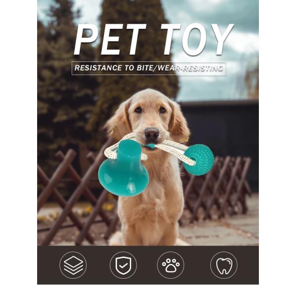 Rubber 15cm Durable Bite Dog Suction Cup Ball Toy Set