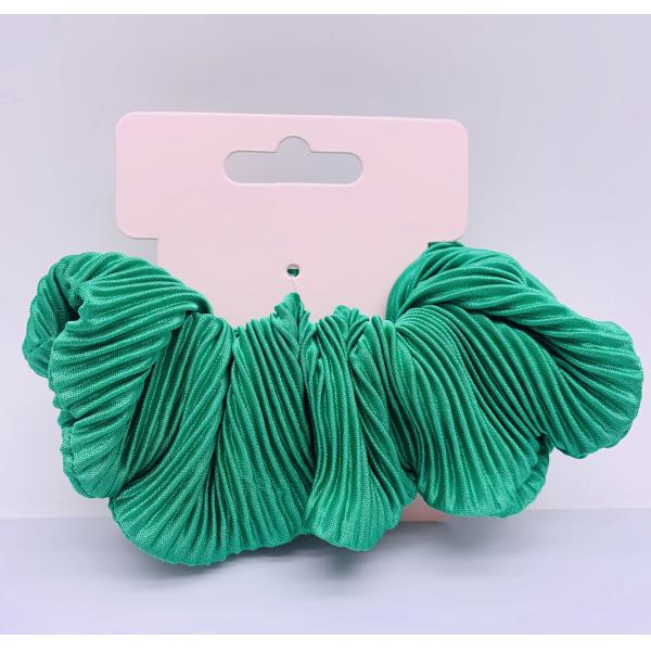 Buy Ponytail Pleated Velvet Hair Scrunchies Elastic Green For Lady at wholesale prices