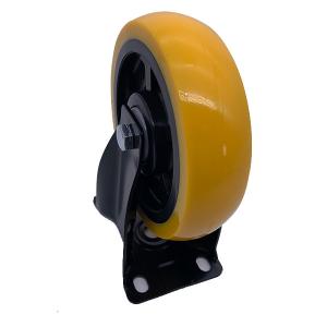 China 5 Inch Orange Polyurethane Rigid Plate Caster Wheels on sale