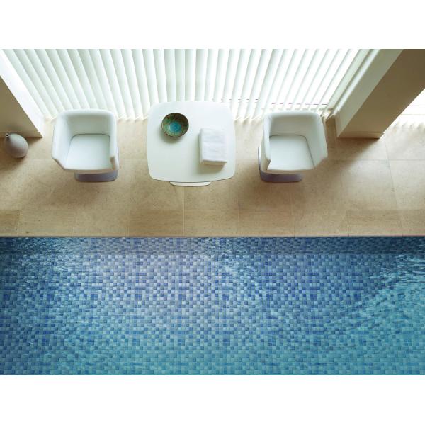 Buy Skidproof White Blue Ceramic Pool Tiles 300x300mm Glossy Matt at wholesale prices