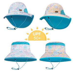 Summer UV Protection Bucket Hat Round brim 100% Polyester 46cm for babys