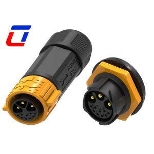 China 30A 3 Phase Power Connector Waterproof 9 Phase Signal Female PCB Panel Push Locking on sale