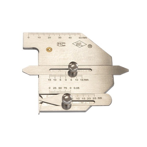 Silver Stainless Steel Double Slide Welding Gauge for Multi Function Welding