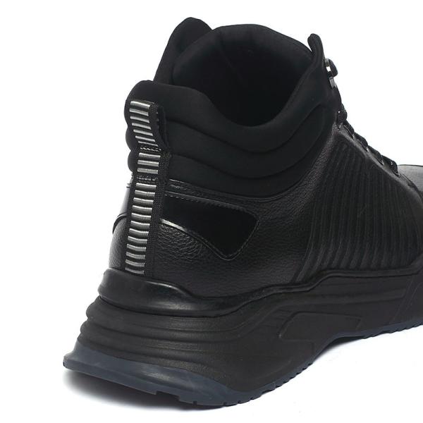 Mens Anti Odor Lace Up Black Leather Casual Boots