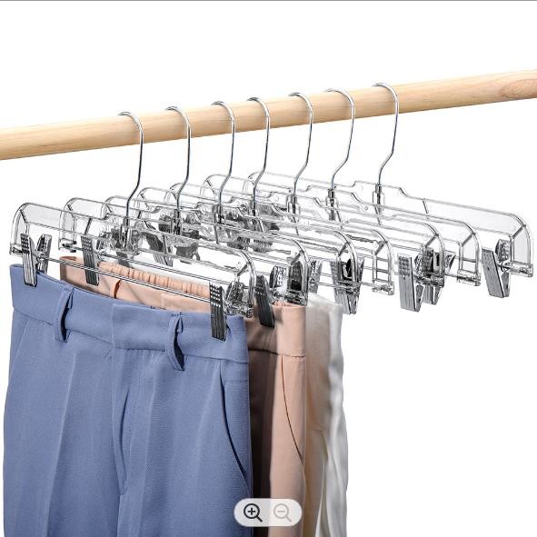 Buy 1cm Thick Plastic Hangers , Clips White Plastic Pant Hangers at wholesale prices