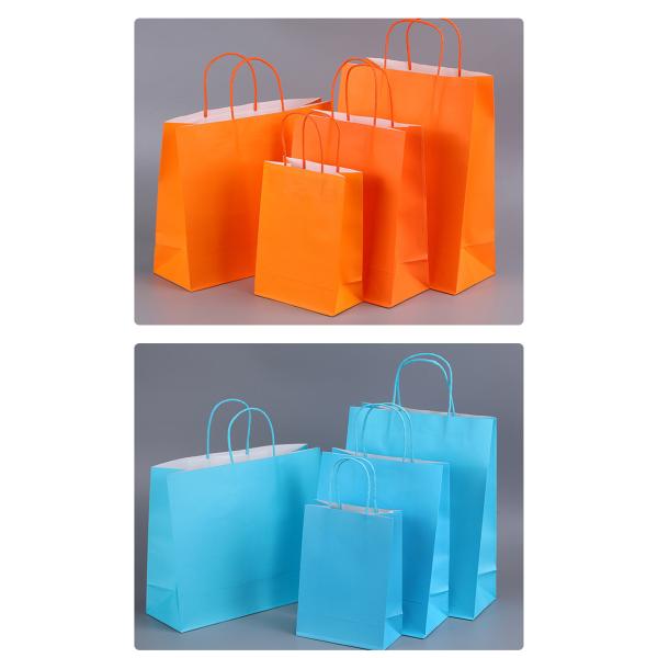 Handmade Paper Type Kraft Paper Custom Printed Craft Gift Shopping Bag With Logo