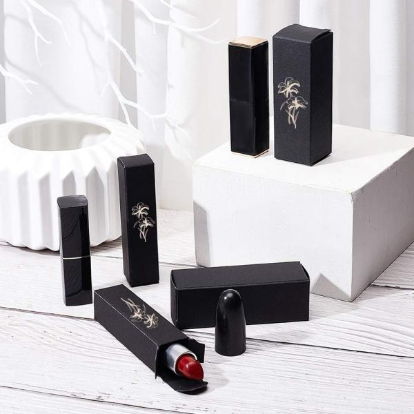 Recyclable and Eco-Friendly Black Paper Lipstick Cosmetic Perfume Kraft Cardboard Box