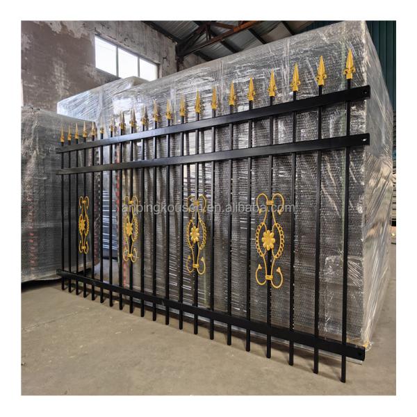 Buy Decorative Galvanized Steel Wrought Iron Fence with Hot Dipped Powder Coated Finish at wholesale prices