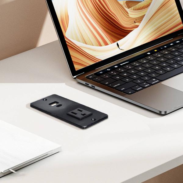 Plastic Sofa Socket Table Power Socket with 1 US Standard Power Outlet & USB A+C