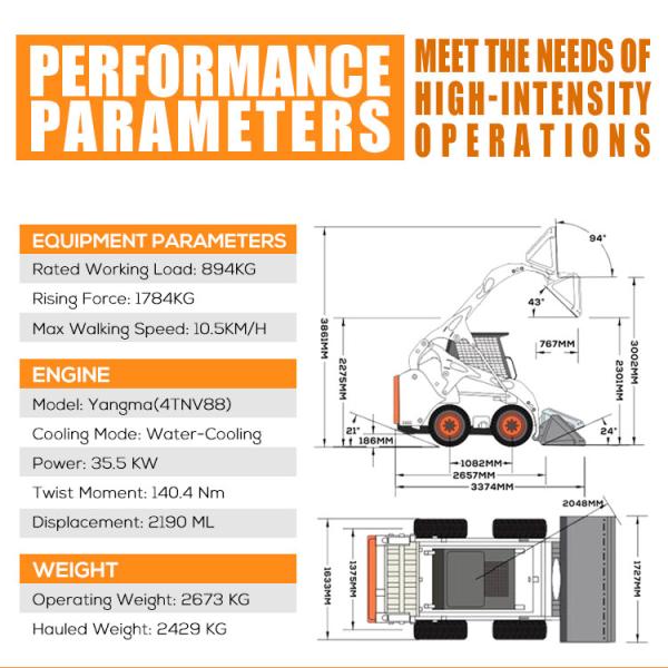 High Quality New Small Multifunction Mini Skid Steer Loader diesel Mini Wheel Skid Steer Loaders