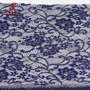 China Wholesale French Royal Blue Lace Fabric Textiles Product Voile For Garment on sale