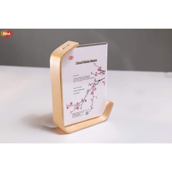 Personalized Clear Sheet Poster L Shape Acrylic Photo Picture Frame with Wood Base