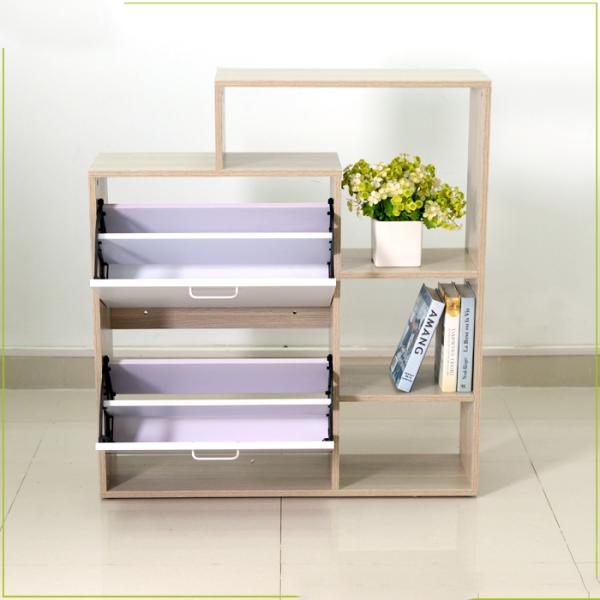 KD package Drawable 93cm Oak Wooden Shoe Rack Cabinet