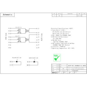 LPJD0055BANL Vertical Mount RJ45 Magjack Connector HR951155A