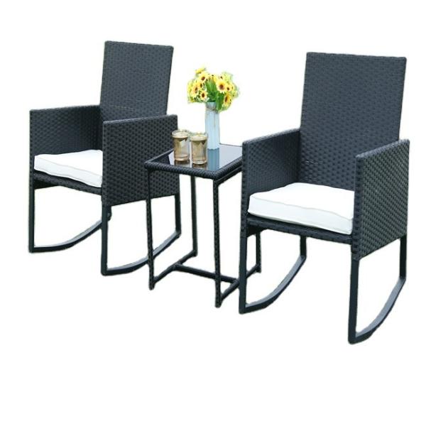 PE Rattan Woven 3 Set Table Chair Hot Sale Best Design swing chair Outdoor Furniture Set High Quality 300 Kg Capacity