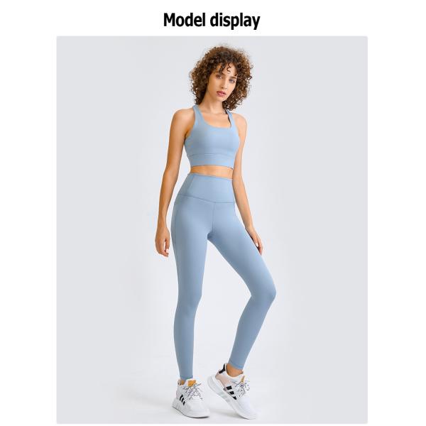 Three Row Buckle Womens Sports Bra Back Hollow Shockproof