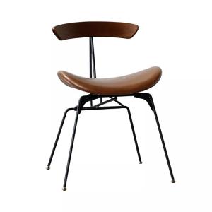 ISO9001 Industrial Style Leather Dining Chairs
